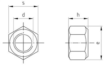 Гайка шестигранная с контрящим элементом, неметаллическим (нейлоновым) вкладышем