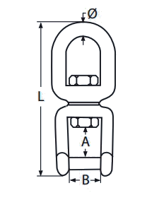 Вертлюг кольцо-вилка с внутренним шестигранником