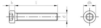 Винт DIN 7984 А2 А4 нержавеющий с низкой цилиндрической головкой TORX и внутренним шестигранником